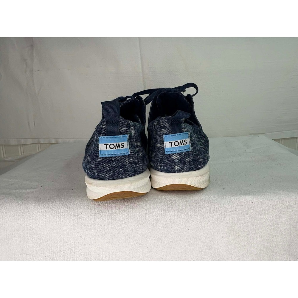 TOMS Del Rey Mens Navy Blue Marled Knit Low Top Sneakers Size 10 1002920417 - Picture 2 of 6